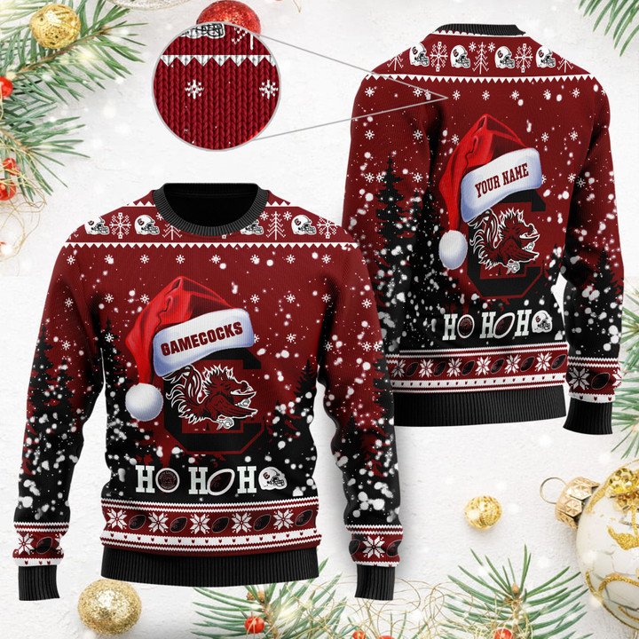 NCAA South Carolina Gamecocks Custom Name Ugly Christmas Sweater V2 NCAA South Carolina Gamecocks Custom Name Ugly Christmas Sweater V2