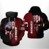 NCAA Texas A&M Aggies American Flag Punisher Skull Pullover Hoodie