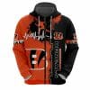 NFL Cincinnati Bengals Orange Black Zip Up Hoodie