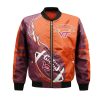 NCAA Virginia Tech Hokies Orange Maroon Bomber Jacket