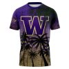 NCAA Washington Huskies Coconut Tree Tropical T-Shirt
