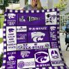NCAA Kansas State Wildcats Purple White Quilt Blanket