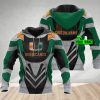NCAA Miami Hurricanes Custom Name Green Grey Pullover Hoodie