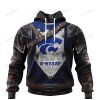 NCAA Kansas State Wildcats Custom Name Number Warrior Pullover Hoodie