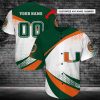 NCAA Miami Hurricanes Custom Name Number Green White Baseball Jersey