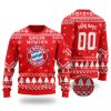 Bayern Munich Custom Name Number Red Ugly Christmas Sweater