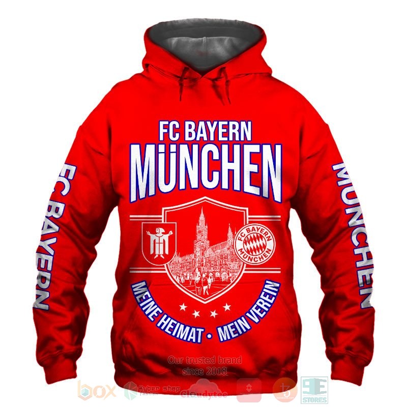 Bayern Munich Red Mia San Mia Pullover Hoodie Bayern Munich Red Mia San Mia Pullover Hoodie