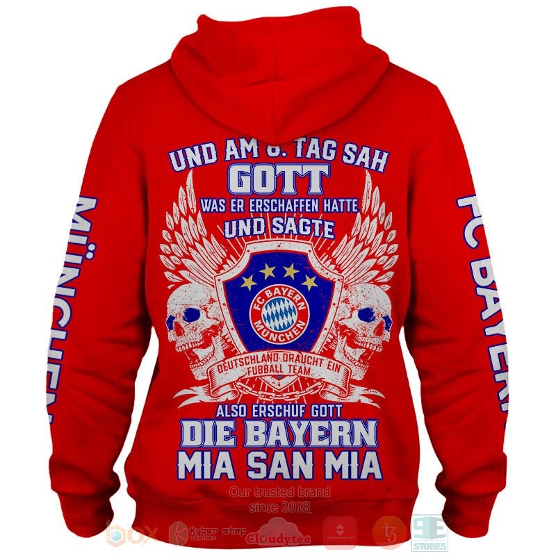Bayern Munich Red Mia San Mia Zip Up Hoodie Bayern Munich Red Mia San Mia Zip Up Hoodie