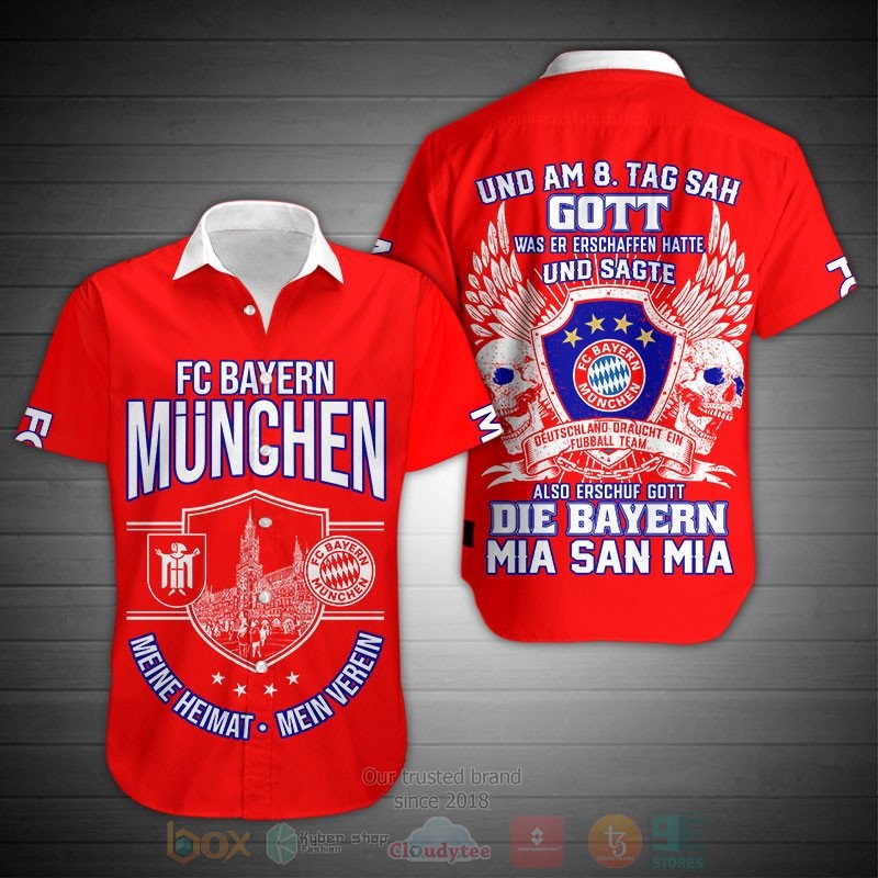 Bayern Munich Red Mia San Mia Hawaiian Shirt Bayern Munich Red Mia San Mia Hawaiian Shirt