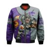 NCAA Kansas State Wildcats Custom Number Purple Silver Mascot Bomber Jacket