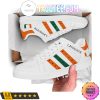 NCAA Miami Hurricanes White Orange Stan Smith Shoes