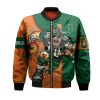 NCAA Miami Hurricanes Custom Number Orange Green Bomber Jacket