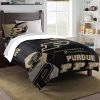 NCAA Purdue Boilermakers Gold Black Hexagon Bedding Set