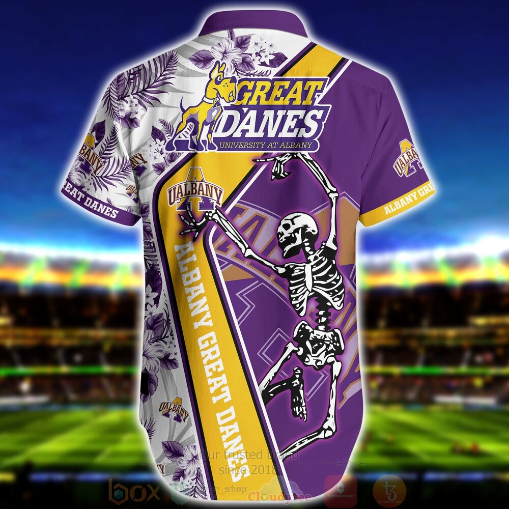 NCAA Albany Great Danes Skeleton Hawaiian Shirt NCAA Albany Great Danes Skeleton Hawaiian Shirt