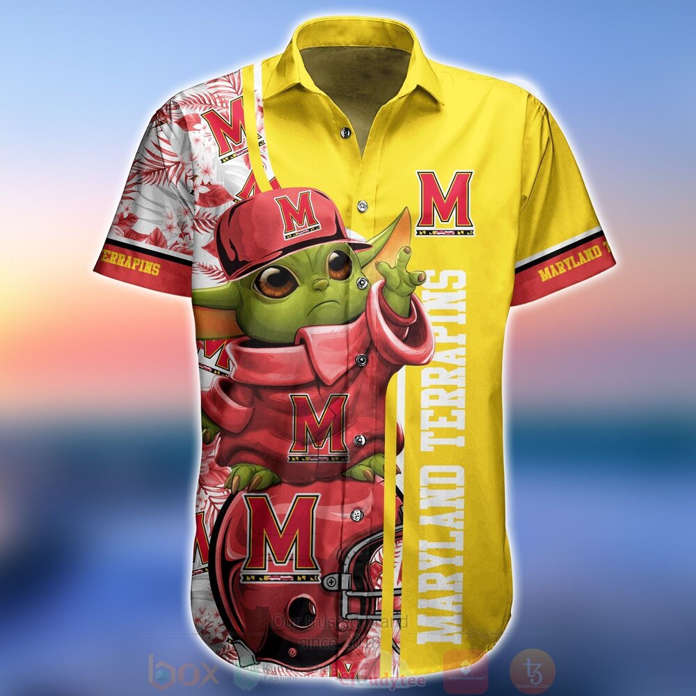 NCAA Maryland Terrapins Baby Yoda Hawaiian Shirt NCAA Maryland Terrapins Baby Yoda Hawaiian Shirt