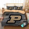 NCAA Purdue Boilermakers Gold Grey Big Logo Bedding Set