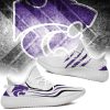 NCAA Kansas State Wildcats White Purple Scratch Yeezy Boost Sneakers