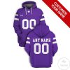 NCAA Kansas State Wildcats Custom Name Number Purple Pullover Hoodie