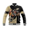 NCAA Purdue Boilermakers Custom Number Gold Black Baseball Jacket