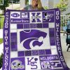 NCAA Kansas State Wildcats Purple White Quilt Blanket V5