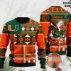 NCAA Miami Hurricanes Custom Name Mascot Ugly Christmas Sweater