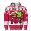 NCAA Indiana Hoosiers Baby Groot And Grinch Ugly Christmas Pullover Hoodie