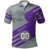 NCAA Kansas State Wildcats Custom Number Silver Purple Polo Shirt