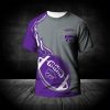 NCAA Kansas State Wildcats Purple Flame Ball Silver T-Shirt