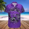 NCAA Kansas State Wildcats Custom Text Number Purple Silver Hawaiian Shirt V4