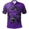 NCAA Kansas State Wildcats Custom Text Number Purple Silver Polo Shirt V4