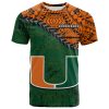 NCAA Miami Hurricanes Orange Green T-Shirt V6