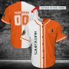 NCAA Miami Hurricanes Custom Name Number Orange White Baseball Jersey