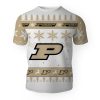 NCAA Purdue Boilermakers White Gold Christmas T-Shirt