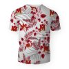 NCAA Maryland Terrapins Red Flowers White T-Shirt