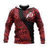 NCAA Utah Utes Red Black Polynesian Pullover Hoodie