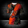 NCAA Virginia Cavaliers Red Flowers Orange T-Shirt