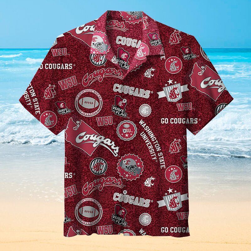 NCAA Washington State Cougars Red Go Cougars Limited Hawaiian Shirt NCAA Washington State Cougars Red Go Cougars Limited Hawaiian Shirt