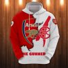 Arsenal FC White Red The Gunners Pullover Hoodie