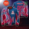 NCAA Arizona Wildcats Custom Number Red Blue Bomber Jacket