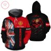 Manchester United Custom Name UK Flag Skull Pullover Hoodie