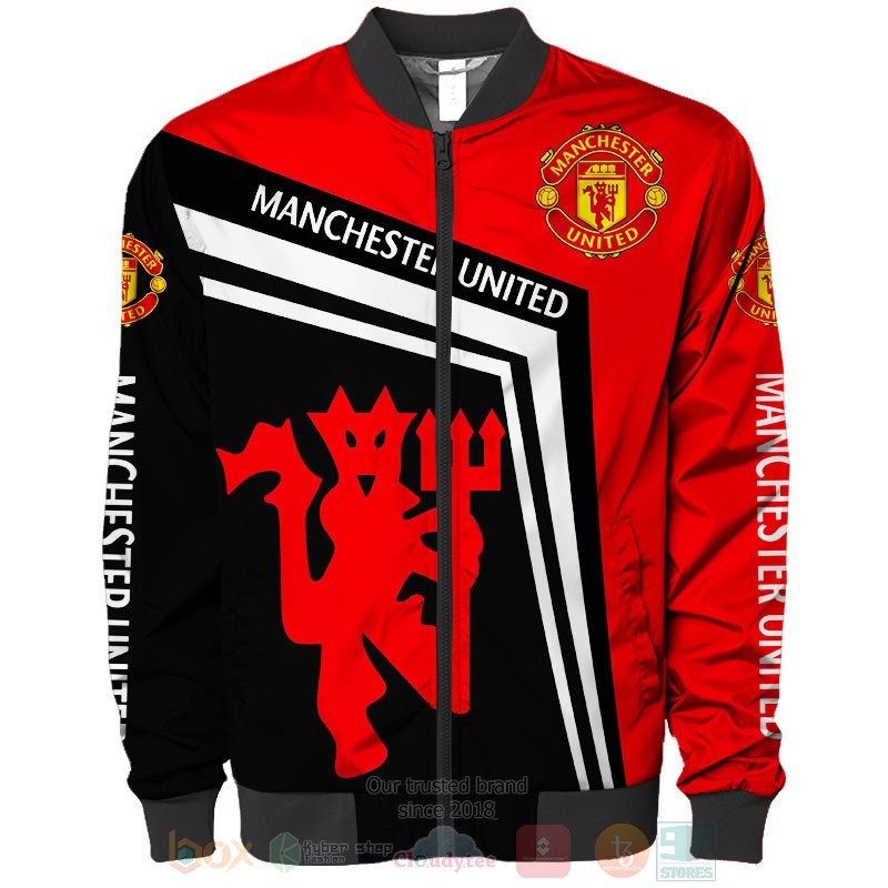 Manchester United Red Black Bomber Jacket V5 Manchester United Red Black Bomber Jacket V5