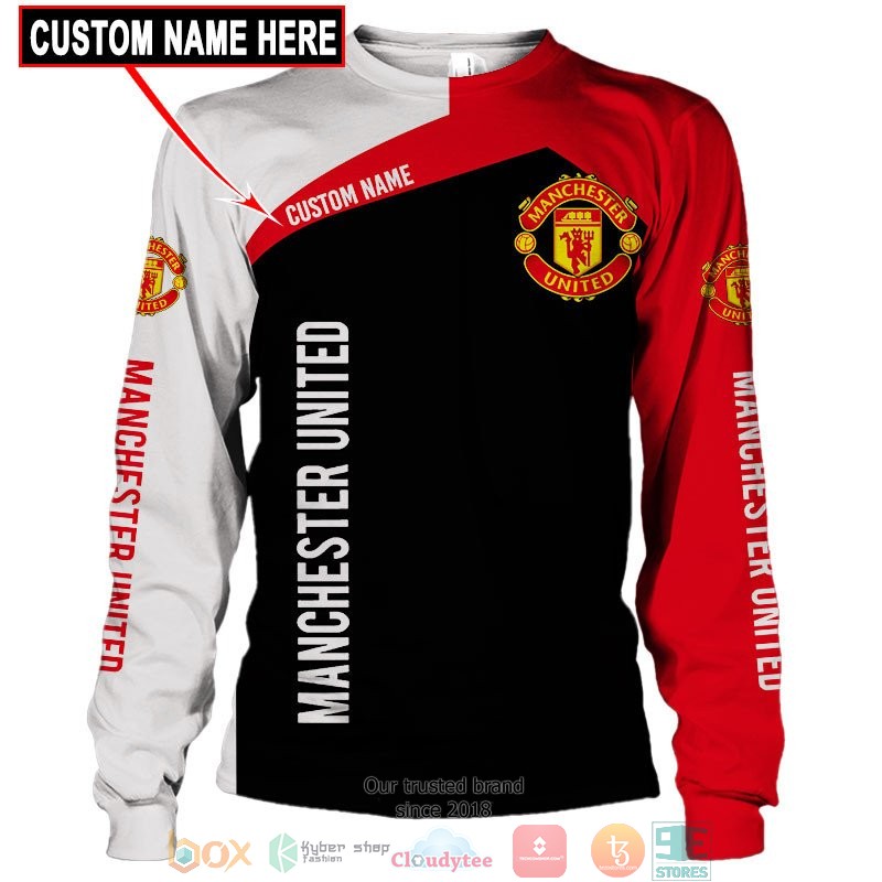 Manchester United Custom Name Black Red Sweatshirt V7 Manchester United Custom Name Black Red Sweatshirt V7