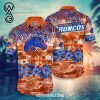 NCAA Boise State Broncos Blue Flowers Orange Hawaiian Shirt
