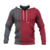 NCAA Washington State Cougars Custom Text Number Red Grey Half Style Pullover Hoodie