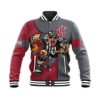 NCAA Washington State Cougars Custom Number Red Grey Baseball Jacket
