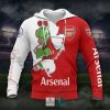 Arsenal FC Red White Scratch Mascot Pullover Hoodie