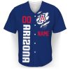 NCAA Arizona Wildcats Custom Name Number Scratch Blue Baseball Jersey