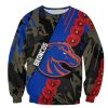 NCAA Boise State Broncos Blue Red Flowers Sweatshirt