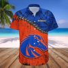 NCAA Boise State Broncos Orange Blue Grunge Polynesian Hawaiian Shirt