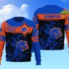 NCAA Boise State Broncos Custom Name Blue Orange Skull Sweatshirt